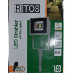 REV Ritter RITOS LED Strahler LEDs Garden LED Flutlicht mit Erdspieß 20W grau