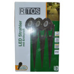 REV Ritter RITOS LEDs Garden Gartenspot mit Erdspieß Set, 3 Stück schwarz