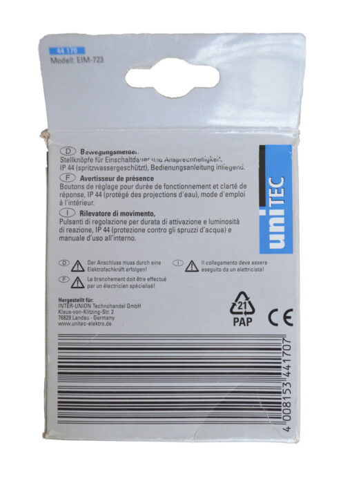 Unitec Bewegungsmelder 180°
