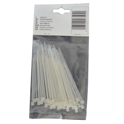 KS Tools Kabelbinder Transparent 100x2,5mm - 100 Stück, Nylon, Für Ordnen & Befestigen