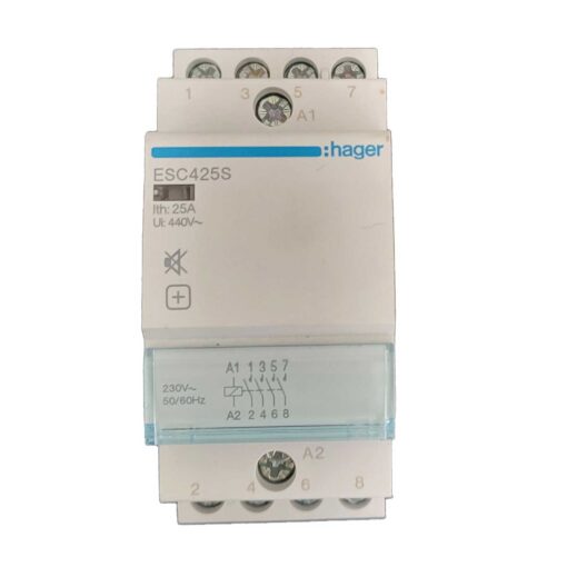 Hager ESC425S Installationsschütz brummfrei 25A 4 Schließer 230V