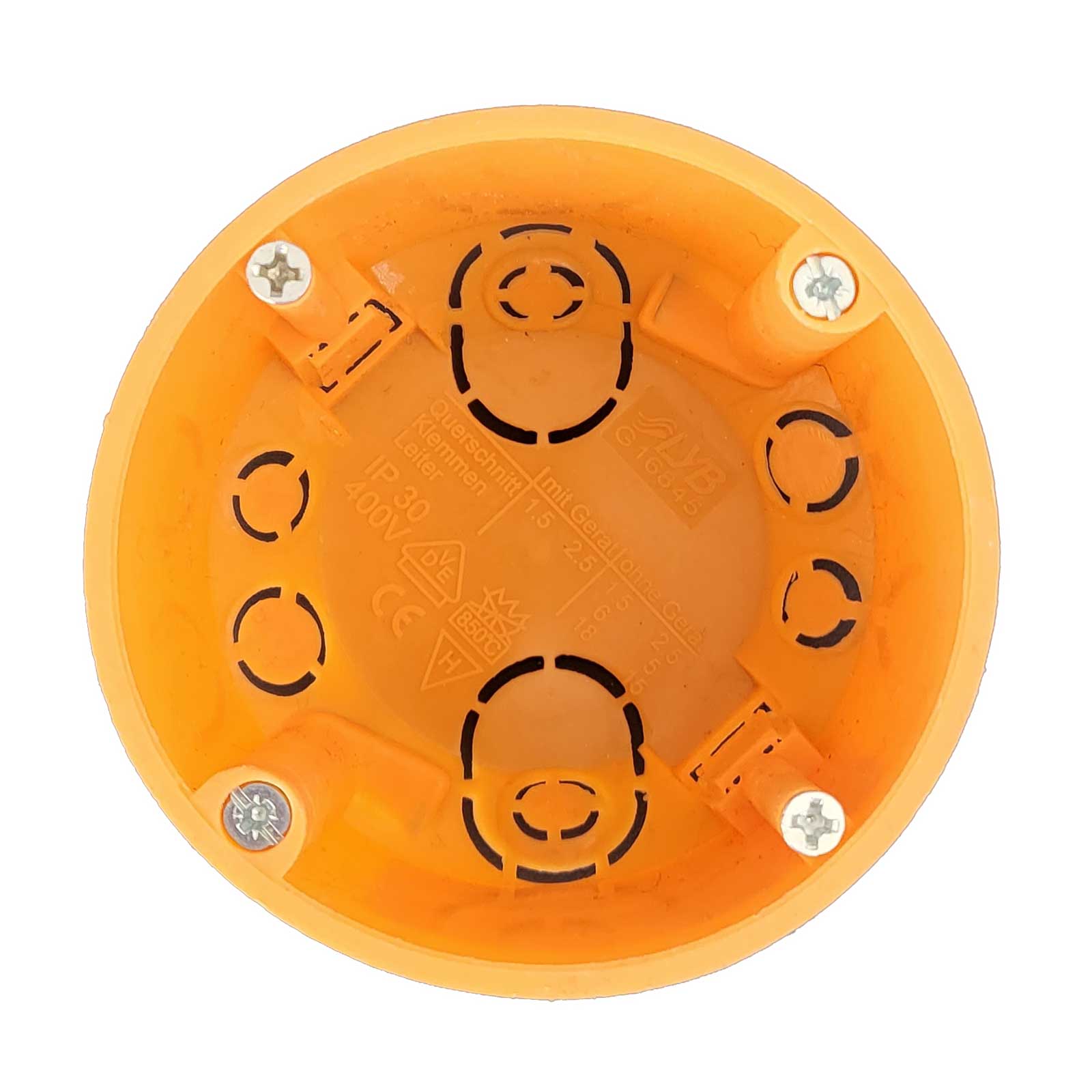 10er Set Hohlwanddose Flach 45 Mm - Für Schalter & Steckdosen, Fräsloch Ø68 Mm, Mit Geräteschrauben