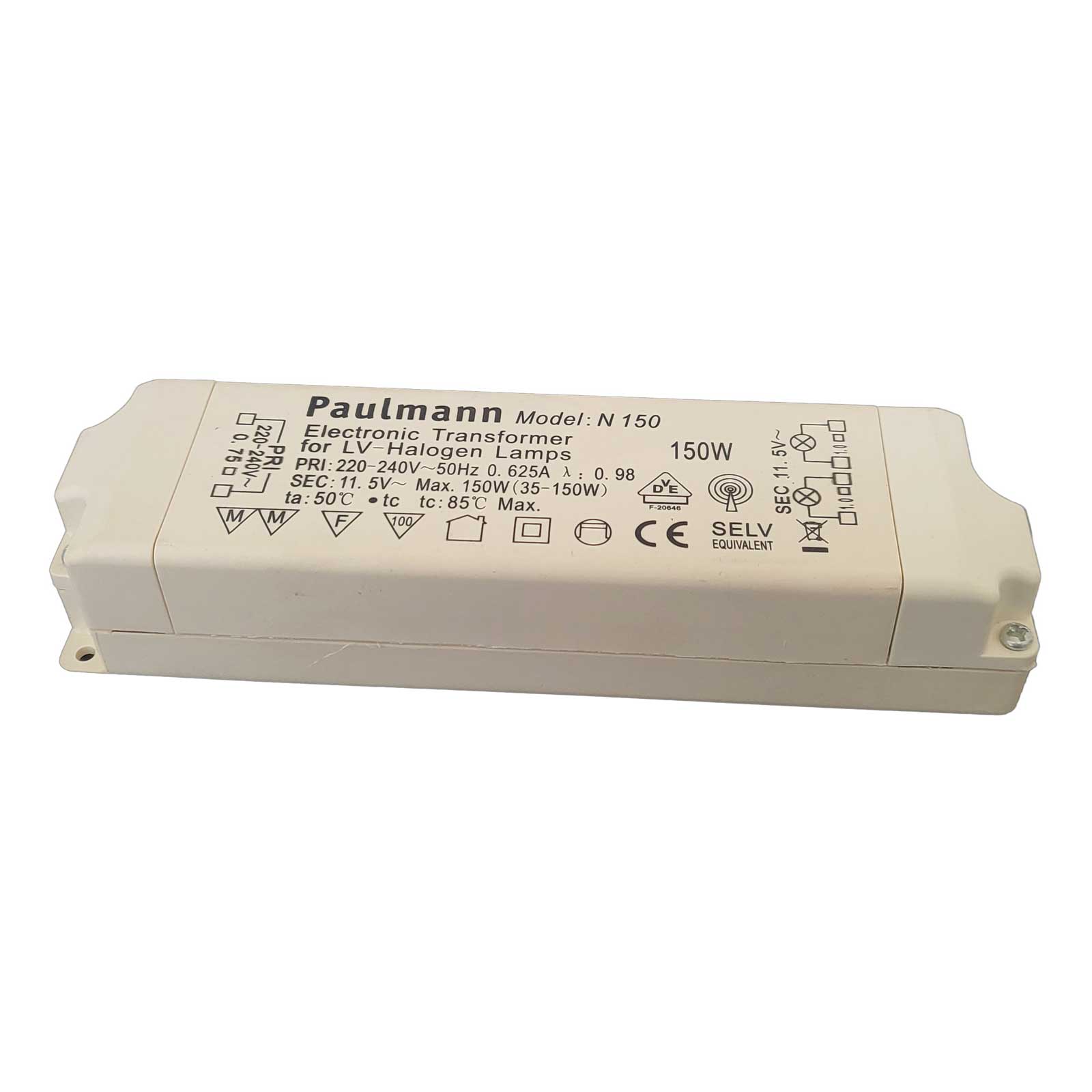 Elektronischer Trafo Rund 120X – 20-120W – Dimmbarer 11.6V Halogen- Transformator – 88 Mm – Weiß – Für